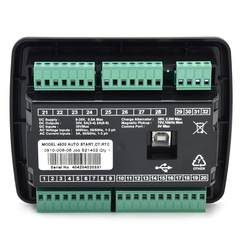 Genset Controller Self Starting Generator Controller LCD Display 3 Phase