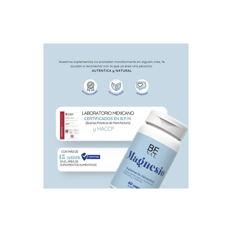 Magnesio Teanina Benat Vitamina 900mg Caps Suplemento Alimenticio