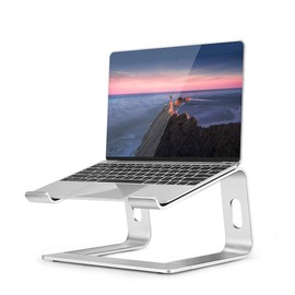NICEAO Laptop Stand, Aluminum Notebook Stand for Deskï¼ Ergonomic Computer Holder for Laptop, Laptop Riser Compatible with MacBook Air Pro/Lenovo/Dell/HP/More 10-16 Inch PC Notebook, Sliver
