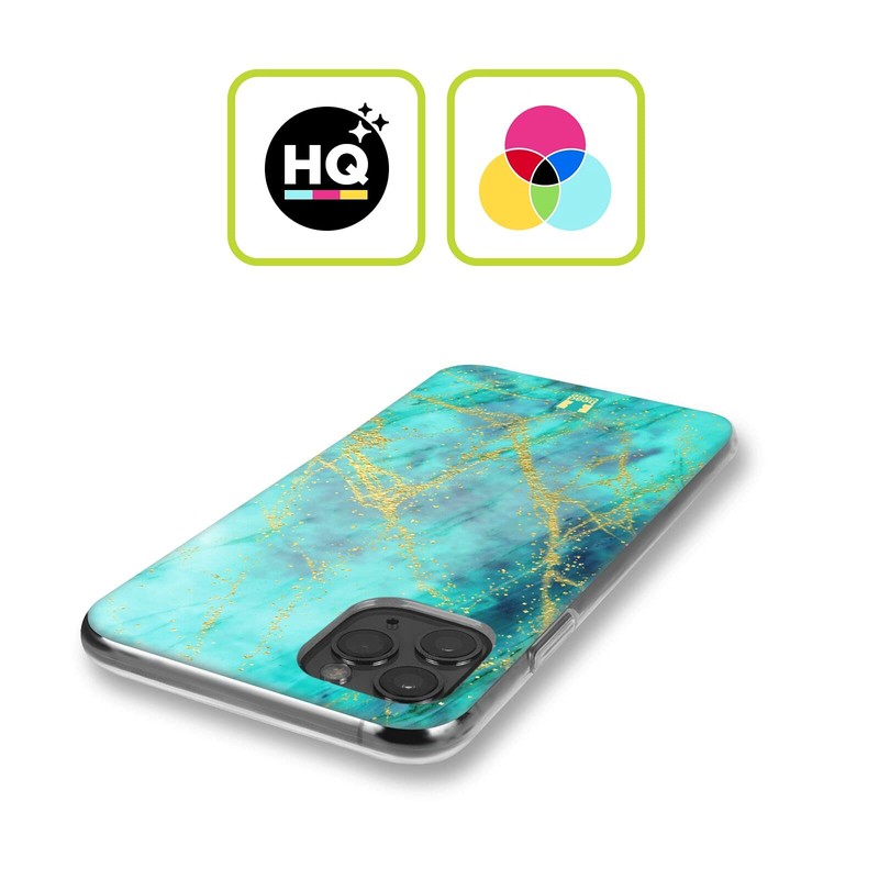 Head Case Designs Turquoise Glittery Marble Prints Soft Gel Case