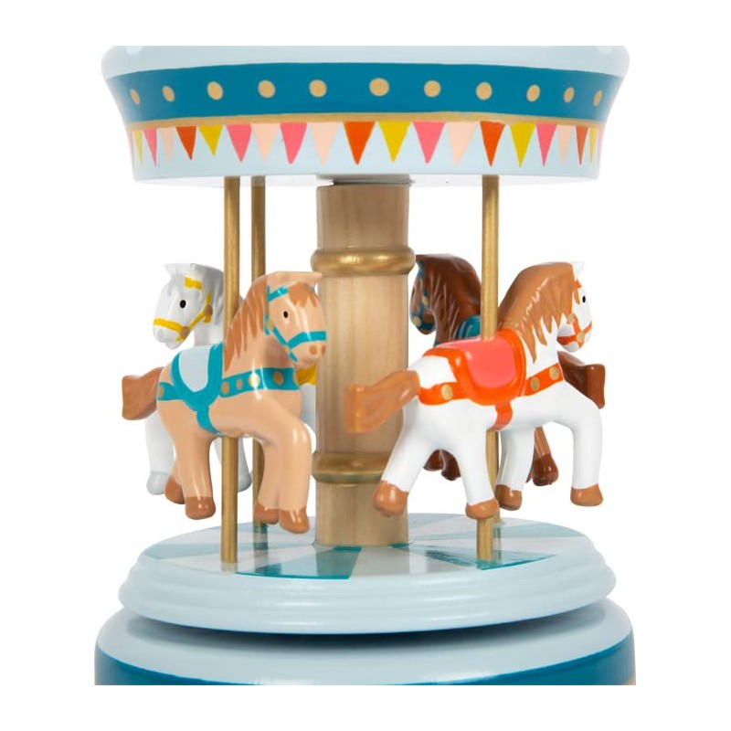 Small Foot Musical Box Horse Carousel Circus Wooden Decoration for