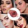 Face Blushes, Natural Blush, 3D Rose Petal Lightweight Long-Lasting Buildable
