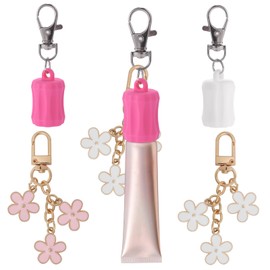 Lyreh Keychain Caps for Summer Fridays, Portable flower Charm Keychains Premuim Lip Balm Caps Suitable for Summer Fridays 0.55-0.7in Lip Balm