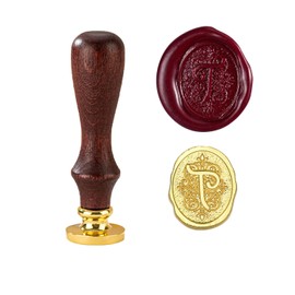 TBXqian Initial T Wax Seal Stamp, Vintage Letter Seal Wax Seal Stamp with Removable Brass Head and Wooden Handle for Party Invitations/Gift Wrapping Paper/Envelopes/Christmas Thanksgiving