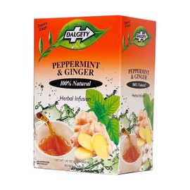 Dalgety Peppermint and Ginger Herbal Infusion 6x40g Cartons (6 Pack) 100% Natural, Caffeine Free Tea (Total 108 Teabags); Delicious and Packed with Unique Health Benefits