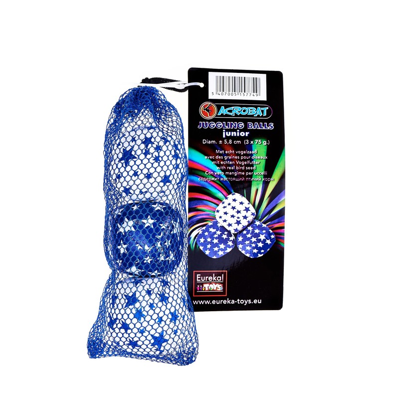 Eureka Junior Acrobat Juggling Balls (Set of 3, Blue/White)