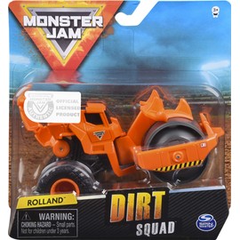 Monster Jam 6055226 - Camión Monstruo Oficial de Dirt Squad con Piezas móviles, vehículo Fundido a presión a Escala 1:64, Color Gris