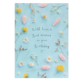 UK Greetings Birthday Card For Her/Female/Friend With Envelope - Flower Stem Design