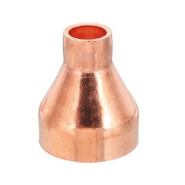PATIKIL 1 1/4" to 1/2" ID Copper Reducer, 1pcs 99.9% Pure Copper Reducing Coupling Pressure Fitting Pipe Tube Connector Adapter with Sweat Solder Connection