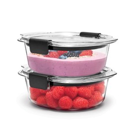 Rubbermaid Brilliance Round Leak Proof Food Storage Containers, 2.17 cup (510 mL), 2 Pack