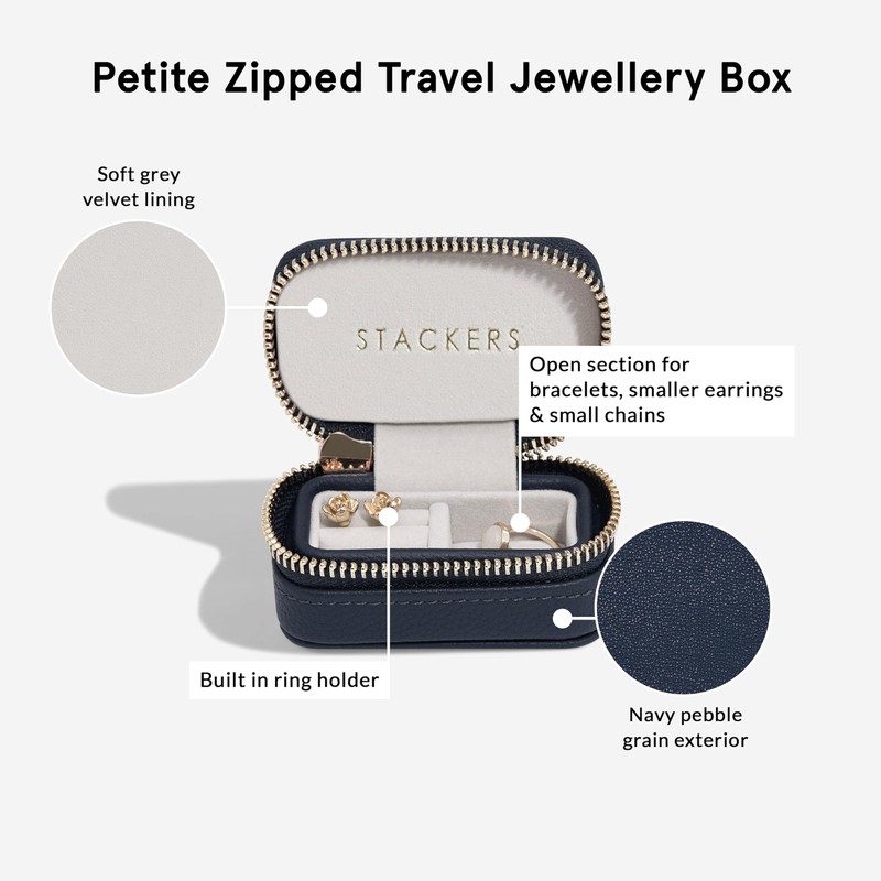 Stackers Navy Petite Travel Box