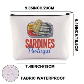 JNIAP Portugal Sardines Makeup Bag Sardine Tin Fish Gift Portugal Italian Summer Gifts Tinned Fish Cosmetic Bag (Sardines mb)