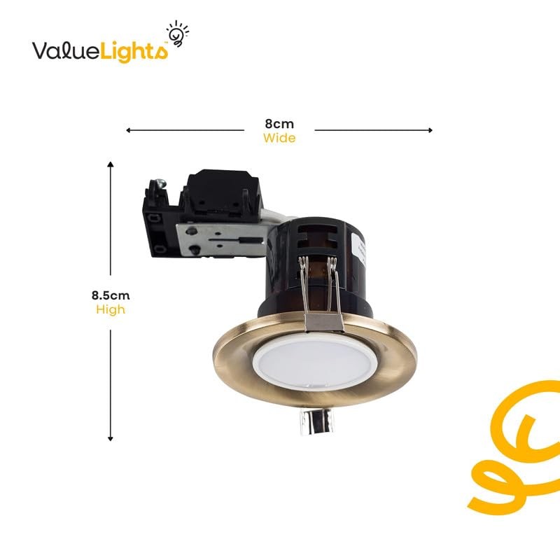 MiniSun | Modern Fire Rated Black Chrome GU10 Recessed Ceiling