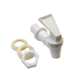 AquaNation BPA Free Replacement Water Cooler Faucet Bottle Jug Ceramic Water Crock Reusable Tap Spout Beverage Lever Pour Dispenser Valve Gravity Water Spigot - Made in USA (1, White)