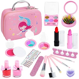 Makeup Kit for Girls, Washable Girls Makeup Kit, Makeup Set with Unicorn Cosmetic Case, Real Cosmetic Set Pretend Makeup Beauty Set