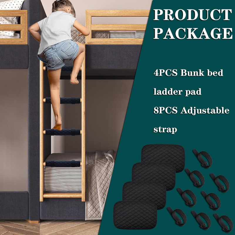 4 Pcs Bunk Bed Ladder Pads，12 x 8 Inch Soft