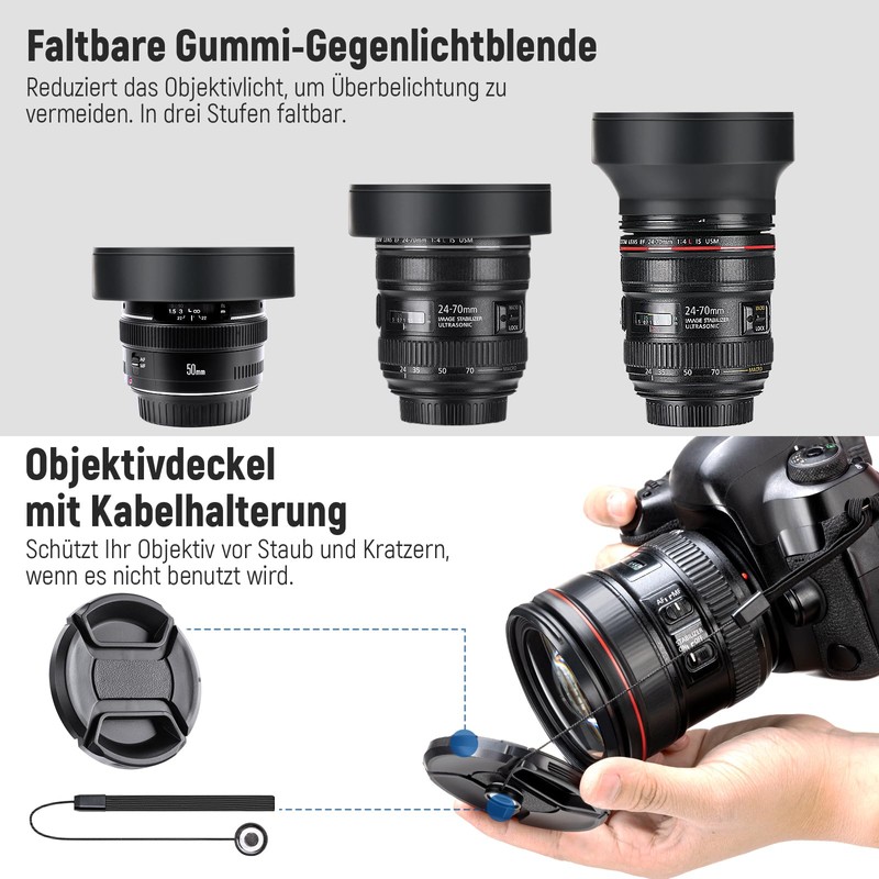 NEEWER 55mm ND Filter Kit & Objektivzubehör, ND2 ND4 ND8
