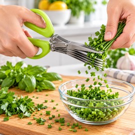 5-Layer Kitchen Scissors for Herb Prep – Multi-Blade Cutter for Shallots, Herbs, Spices & Everyday Vegetable Preparation