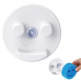 Smiley Face Sponge Holder, Scrub Sponge Holder for Daddy Mommy,Face Sponge Holder for Kitchen Bathroom Sink with Suction Cup Installation for Funny Sponges, Dishwasher Safe(Sponges Not Included)
