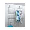 iDesign Classico Steel Over-The-Door Towel Rack with Storage Hooks -
