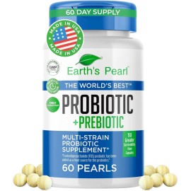 Earth's Pearl 60 Day Supply – Earth’s Pearl Probiotic & Prebiotic – for Women, Men and Kids -