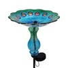 John's Studio Peacock Bird Bath for Outdoor - Glass Bowl