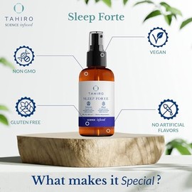 TAHIRO Vegan Sleep Spray Forte - Your Fast Absorption Vegan Sleeping Spray - Fall Asleep Faster- Stay Asleep Longer - Non-GMO- Vegan - Gluten-Free - Improve Sleep, All-Night Sleep Support (30 doses)