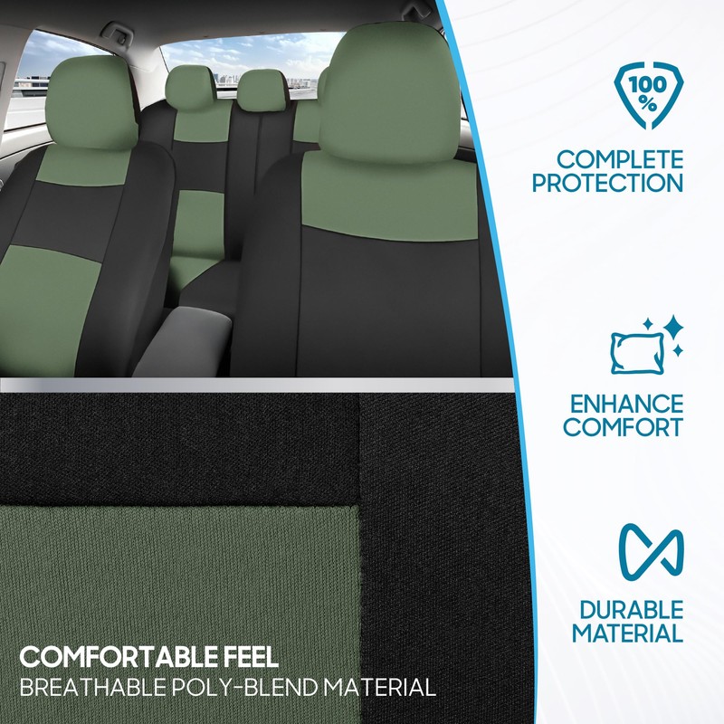 BDK PolyPro Car Seat Covers Full Set in Green on