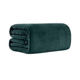 Bear & Panda Flannel Fleece Throw Blanket G Large Travel Sofa Bed Blanket Super Soft Fluffy Warm Throws Microfibre Blankeyrey (Emerald Green, 152 x 203 cm)