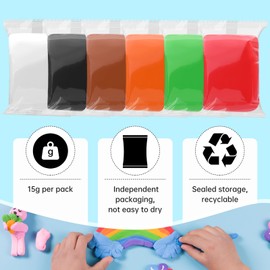 Wolwefa Air Dry Clay, 36 Packs Blue Air Dry Foam Clay, Foam Clay, Crafting Clay, Moldable Foam Clay Super Light Weight Air Dry Clay Perfect Clay for Arts Crafts