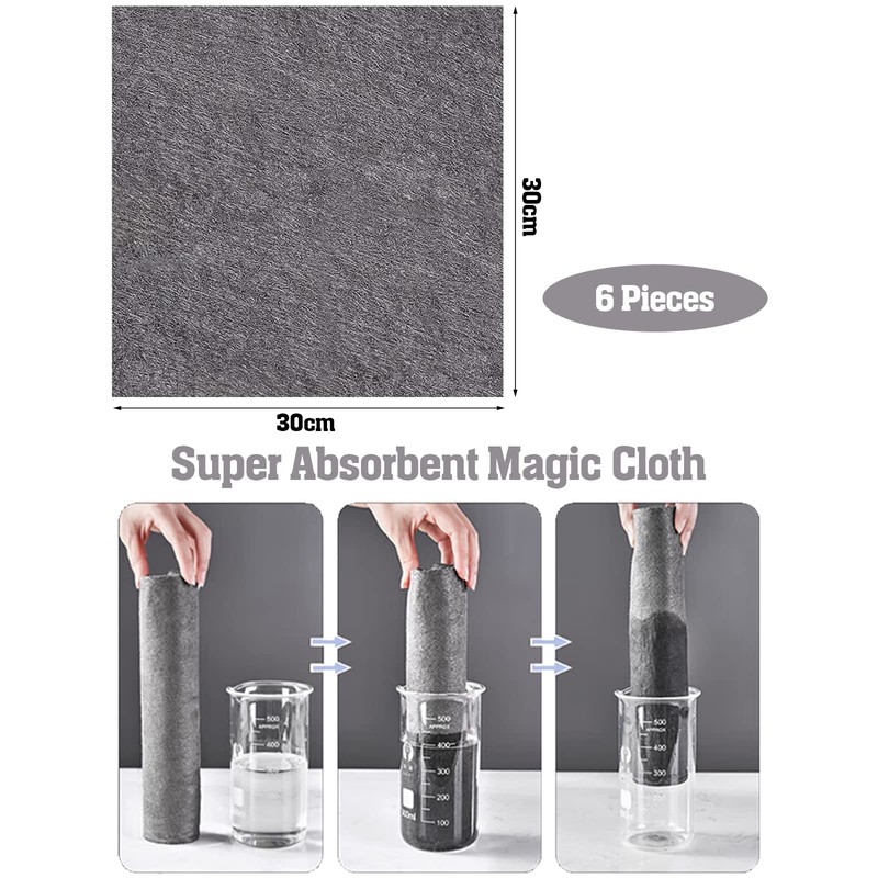 ZOCONE 6 Pcs Thickened Magic Cleaning Cloth, Large Microfiber Window