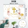 INNORU Mi Bautizo Backdrop Banner, First Holy Communion Photography Backdrop