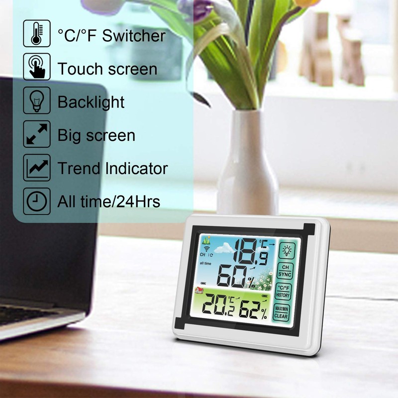 DollaTek Wireless Weather Station with Outdoor Indoor Sensor Digital Thermometer