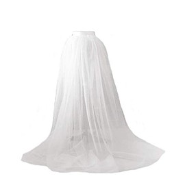 Springcmy Women Tulle Tutu Long Skirts Wedding Party Cocktail Prom Bandage Mesh Maxi Dress Overskirt Overlay Long Bridal White