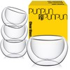 PunPun 4.2oz. 125ml Tea Cups Set of 4, Double Walled