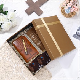 Skylety 4 Pcs Pastor Appreciation Gifts Set Pastor Refillable Journal 20 oz Stainless Steel Pastor Cup Pastor Socks Pastor Pen for Pastor Christmas Birthday Gifts