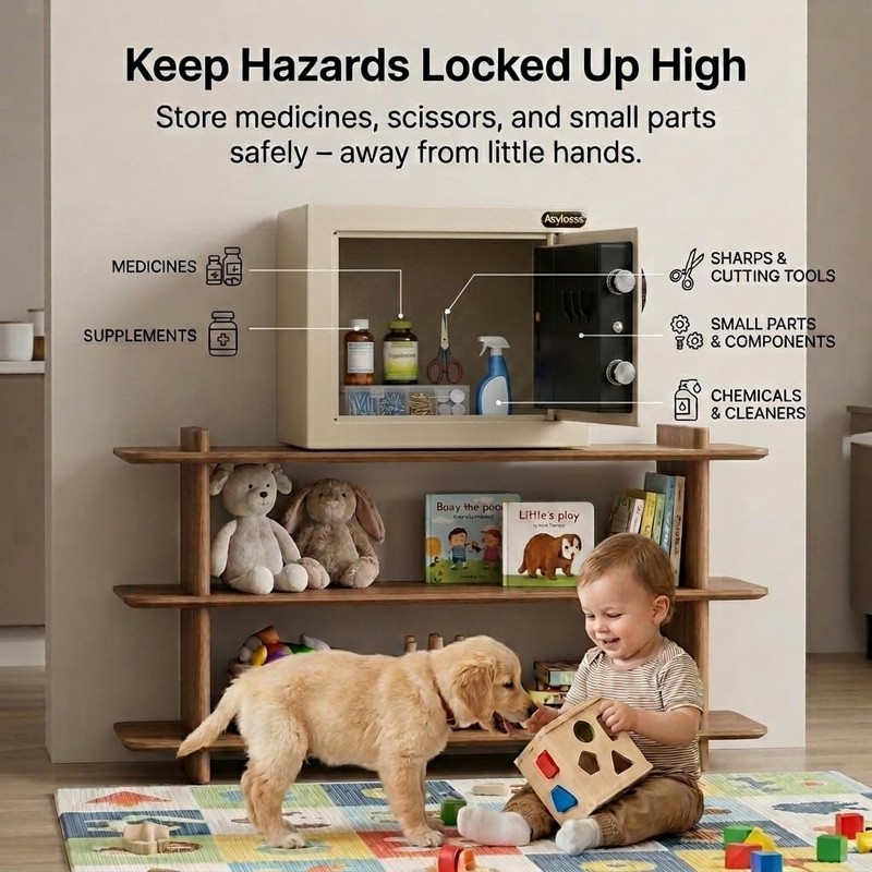 Mini Safe Box, Small Money Safe with Digital Keypad &