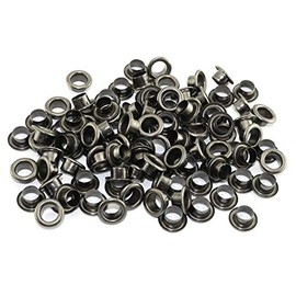 RuiLing 100pcs 5mm Black Metal Eyelets Round Inner Hole Grommets DIY Rivet Leathercraft Accessories Air-Hole for Shoes Belt Bag Tag Clothes Scrapbook