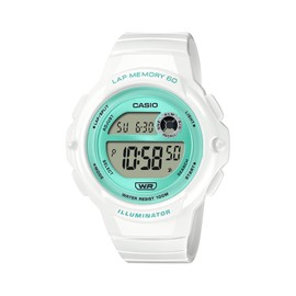 Casio LWS1200H Series | Women’s Digital Sports Watch | White/Turquoise | 100M WR | Lap Memory | Countdown Timer | Auto Calendar | Dual Time | Multi Alarms | Stopwatch | LED Light | 5 Year Battery