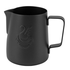 Milk Frothing Pitcher Multipurpose 304 Stainless Steel Coffee Steaming Pitcher with Handle for Milk Coffee 420ml Black