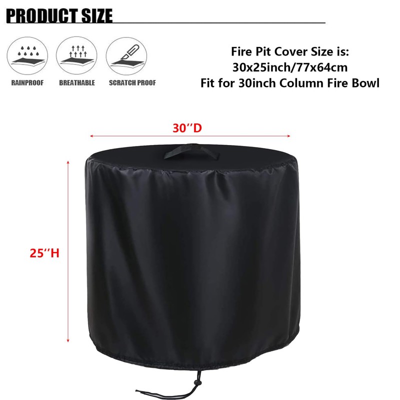 POMER Fire Pit Cover,30inch Round Fire Pit Cover for BALI