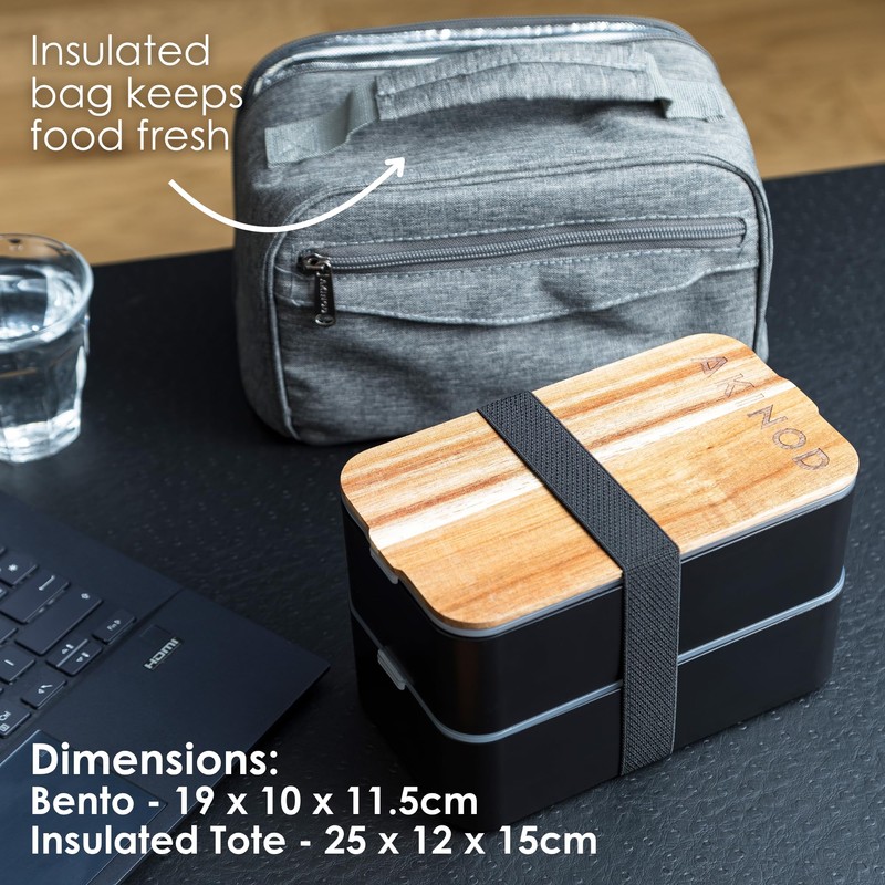 akinod Bento+Lunch Bag White/Terracotta