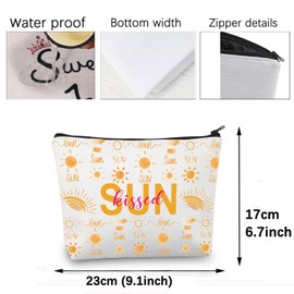 Sunkissed Summer Beach Makeup Bag Sun Beach Lovers Gifts for Women Sunshine Sun Print Cosmetic Bag Travel Toiletry Bag (sun bag)