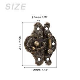 METALLIXITY 4pcs 38mm x 30mm Zinc Alloy Toggle Catch Lock Latch for Cabinet Box Suitcase Bronze Tone