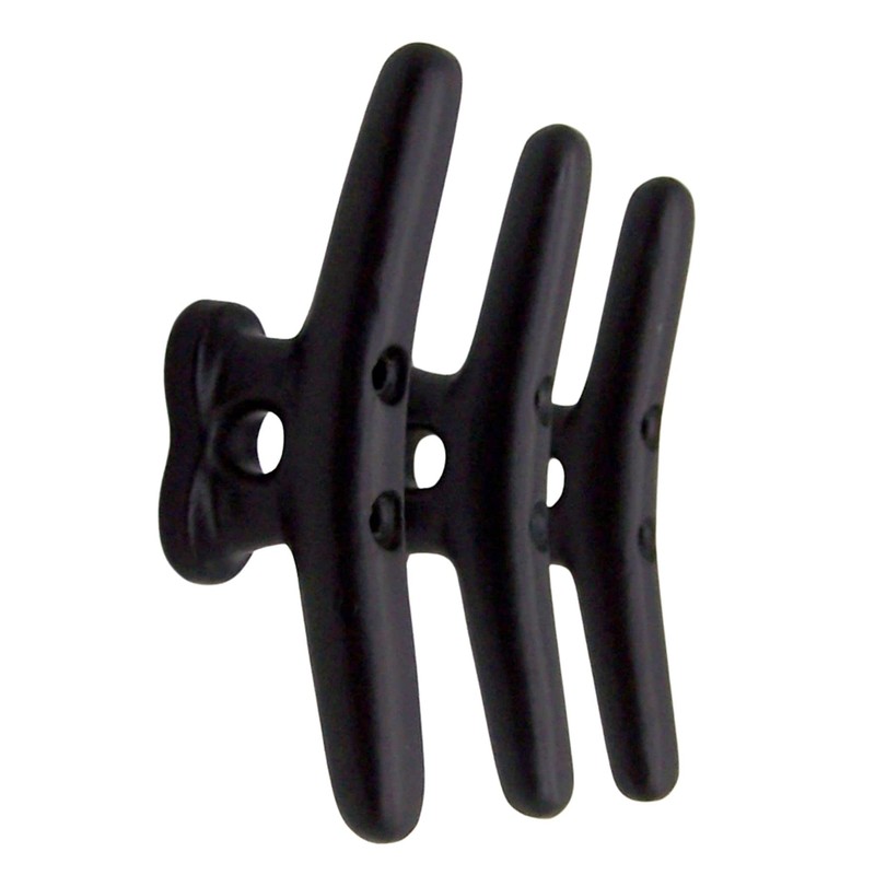 Rustic Weathered Black Cast Iron Boat Cleat Wall Hooks, Nautical