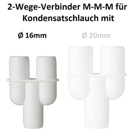 2-Way Vertical Connector Male for Condensate Hose Diameter 16 mm, e.g. for Air Conditioning Systems