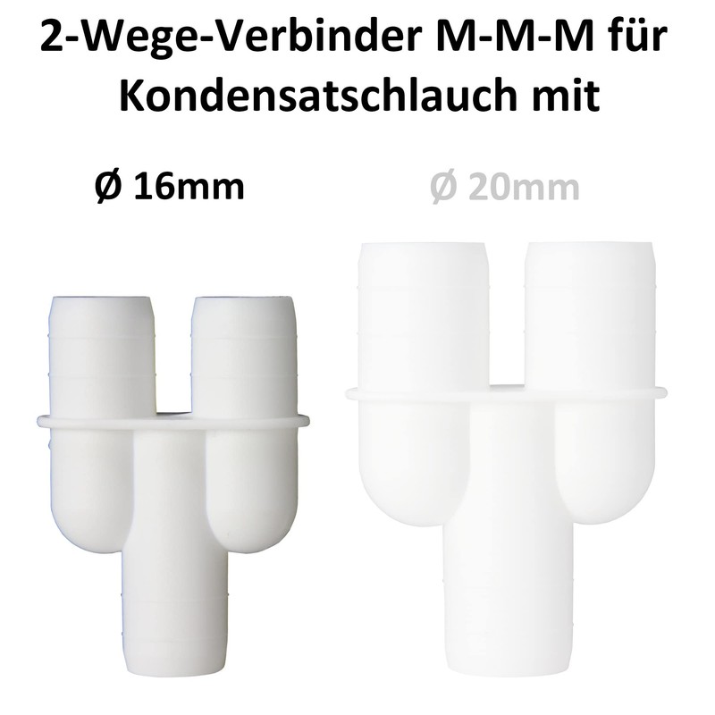 2-Way Vertical Connector Male for Condensate Hose Diameter 16 mm,