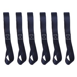 SagaSave Soft Loop Tie Down Strap, 6 Pcs 25 * 400mm Nylon Lashing Straps, Heavy Duty Tensioning Belts for Bike Motorcycle Roof Rack (Black)