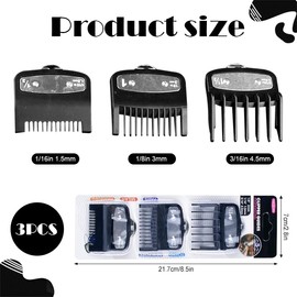 3PCS for Wahl Clipper Guards Durable Easy to Clean for Wahl Guards Compact and Lightweight Hair Clipper Guards Compatible with Wahl Clippers 0.5 1.5 for Professional Hair Salons or Daily Use