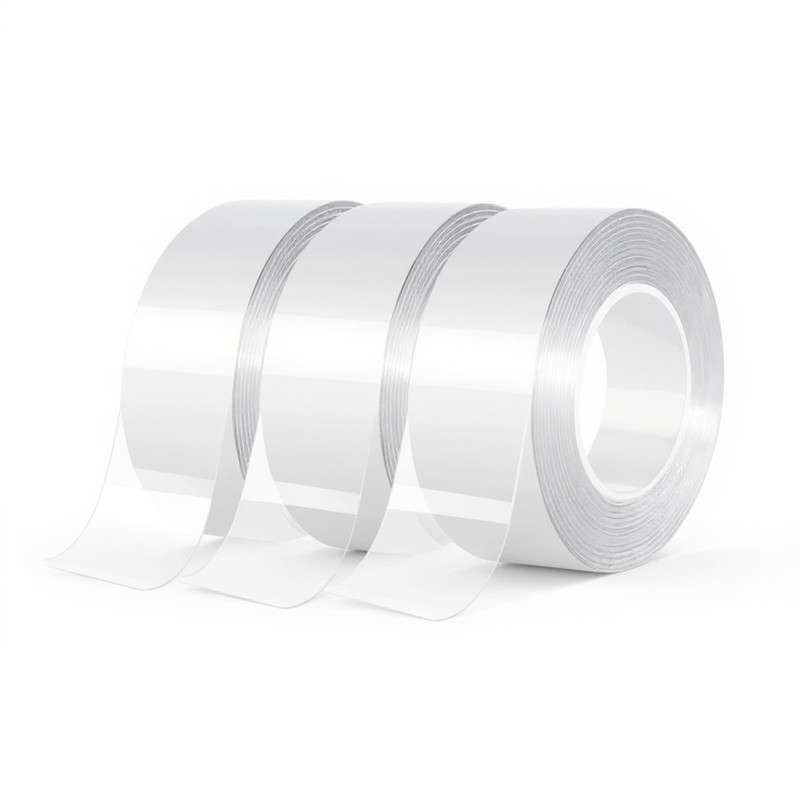 KoCaBo Reutilizable Nano Tape,3 Rollos*1M(Total 3M),Cinta Doble Cara Transparente,Cinta Nano